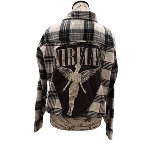 Upcycled American Eagle Nirvana Cropped Shacket